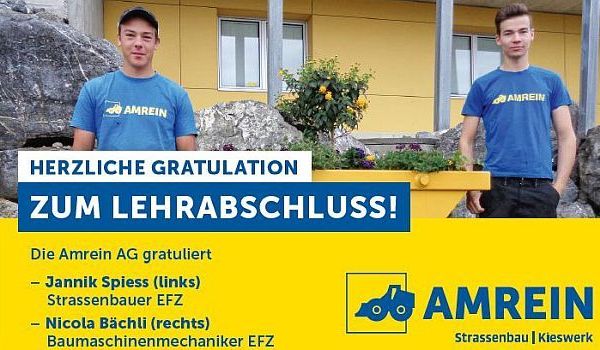 Herzliche Gratulation zum Lehrabschluss!